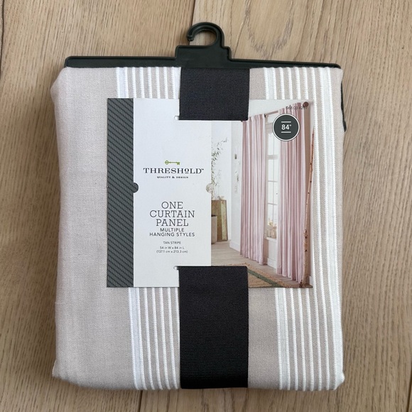 Threshold - Tan Stripe Curtain Panel - Picture 1 of 3